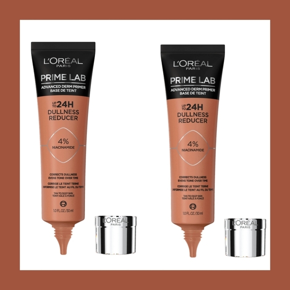 L'Oreal Paris Prime Lab Dullness Reducer Lotion Primer, Brightening, 1 fl oz x2 - Picture 1 of 3